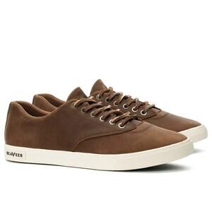 SeaVees Hermosa Sneaker Wintertide Oiled Rugged Leather Low Top Brown 10.5